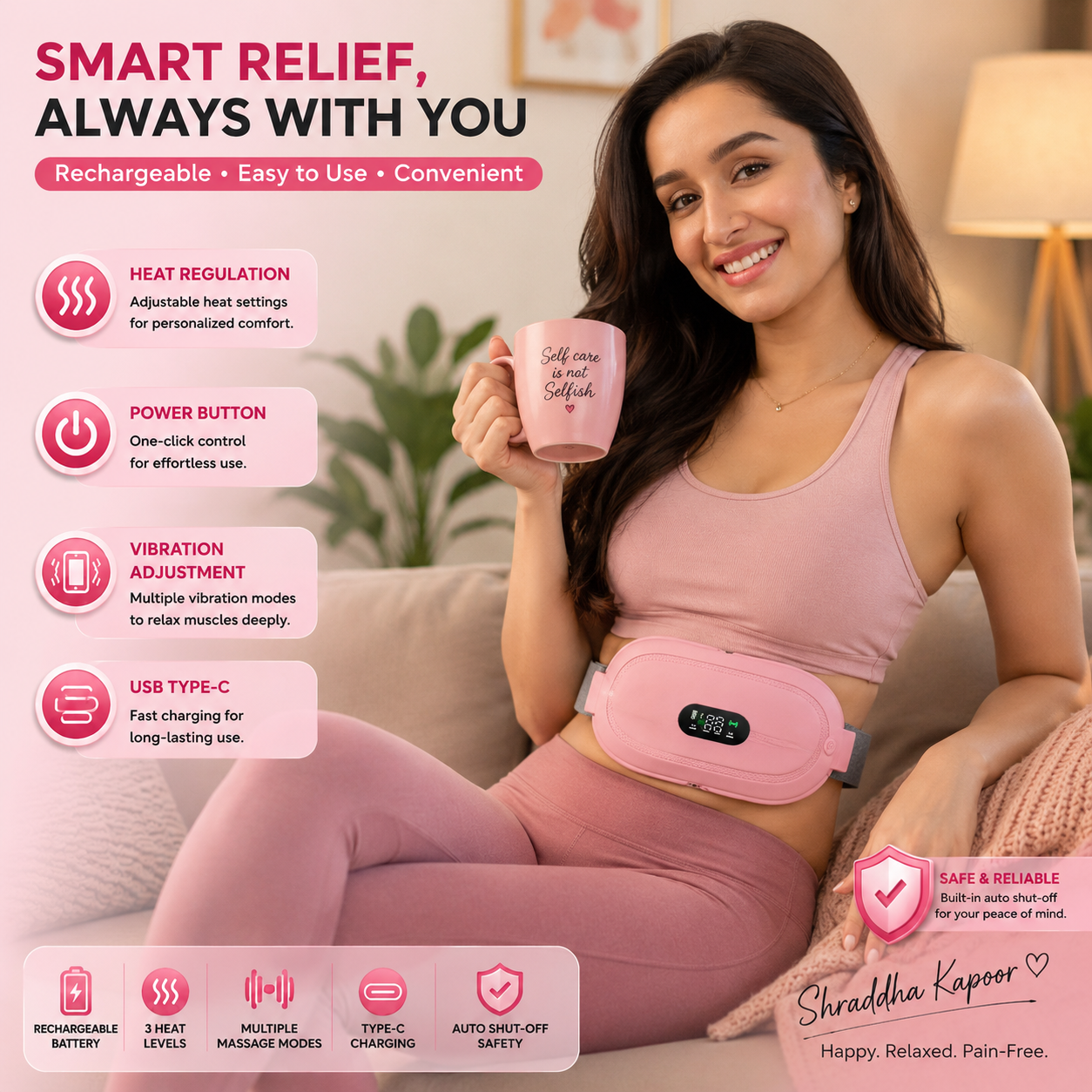 Portable Cordless Heating Pad - Menstrual Heating Pad