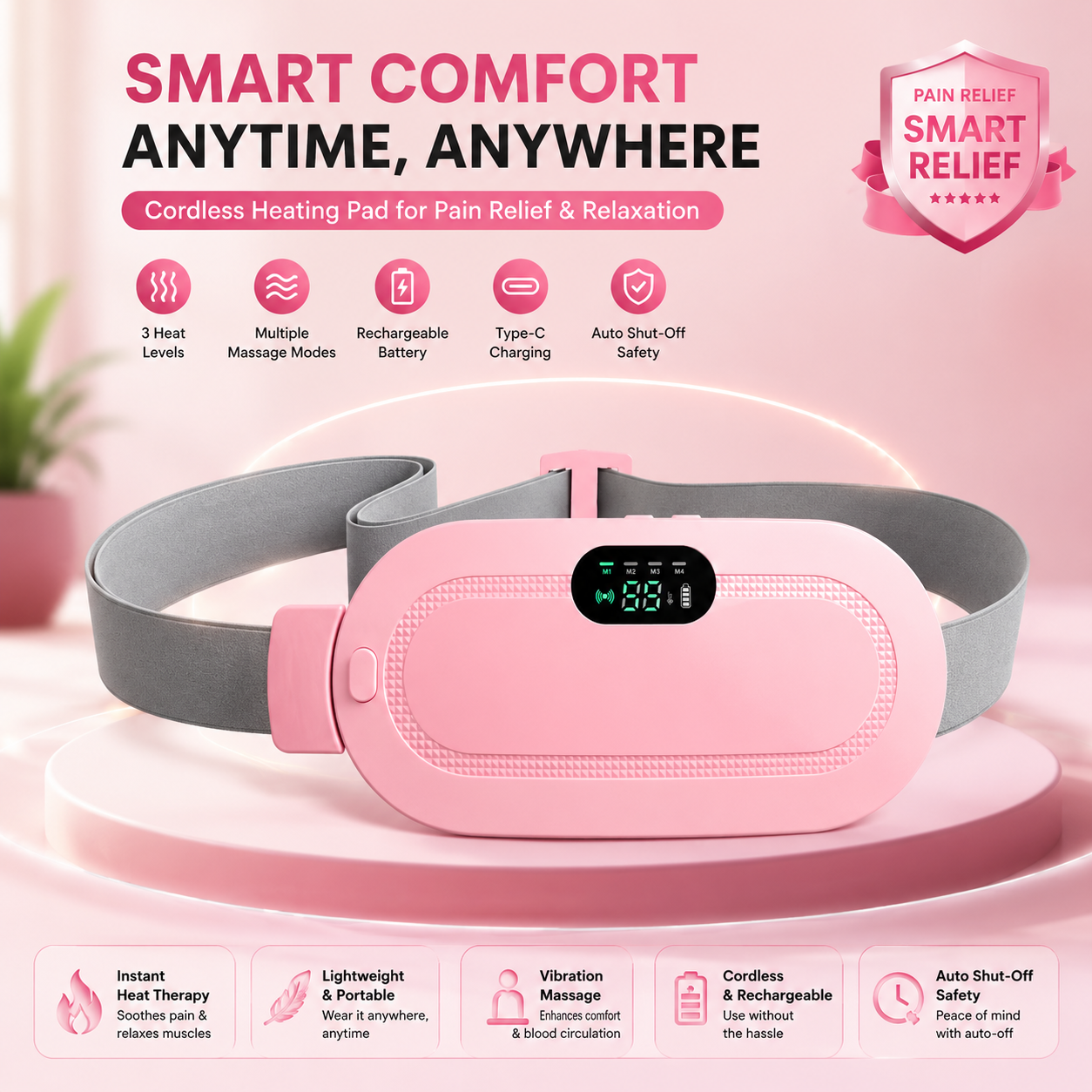 Portable Cordless Heating Pad - Menstrual Heating Pad