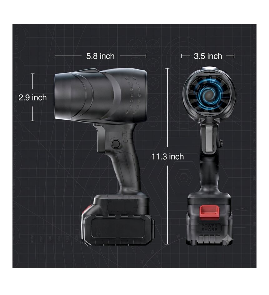 Cordless Turbo Jet Air Blower with Brushless Motor – Powerful Handheld Cleaner